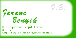 ferenc benyik business card